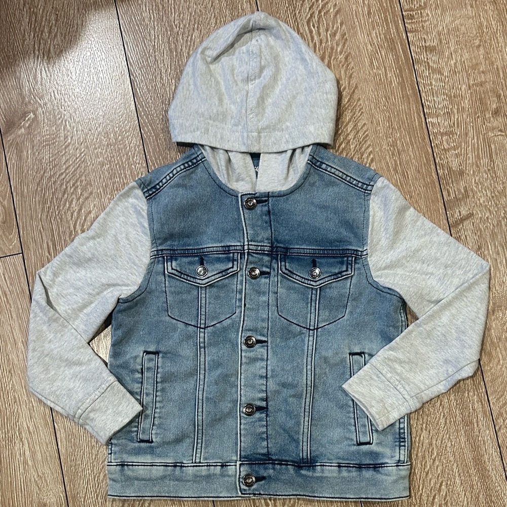 The Classic Blue and Gray Kids Jean Jacket - Picture 2 of 7